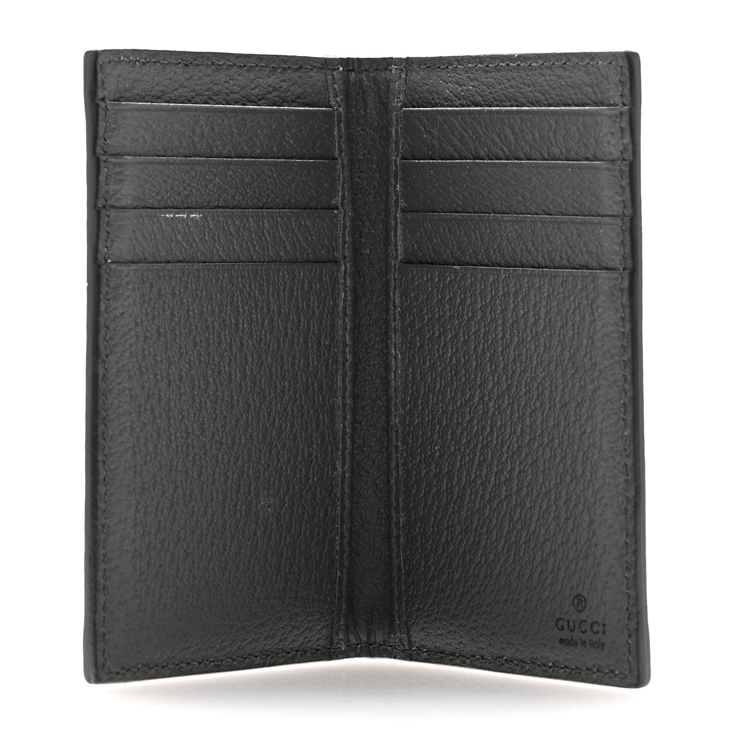 Gucci GG Supreme Monogram Textured Dollar Calfskin Ophidia Card Case Grey Black Graphite Grey 5 of 9