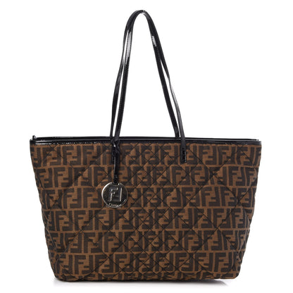 Fendi Zucca Quilted Medium Roll Tote Tobacco Black 1 of 7
