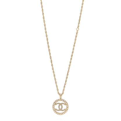 Chanel Pearl CC Round Pendant Necklace Gold 3 of 6