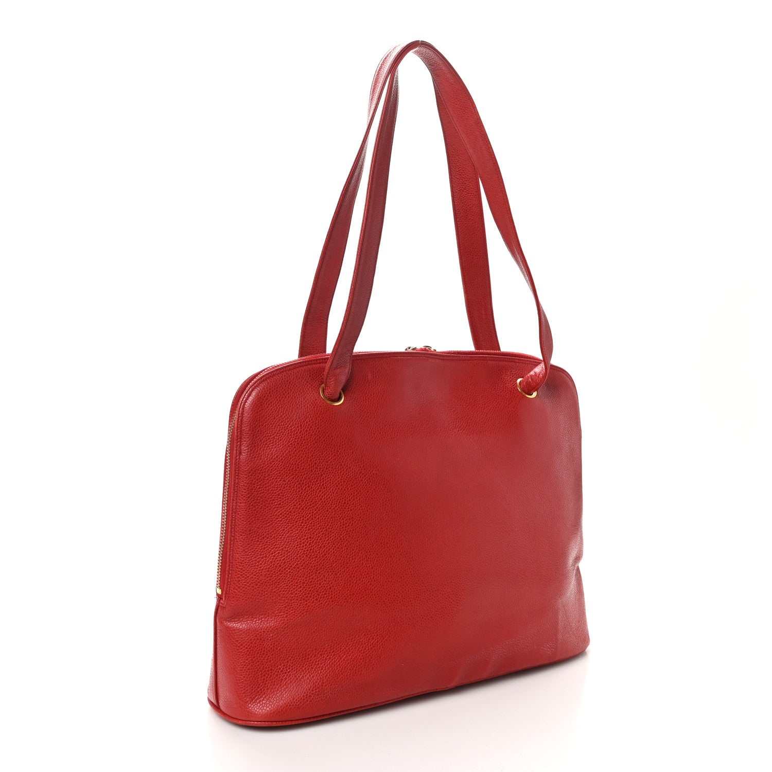 Chanel Caviar Large CC Shoulder Bag Red 3 of 9