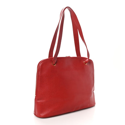 Chanel Caviar Large CC Shoulder Bag Red 3 of 9