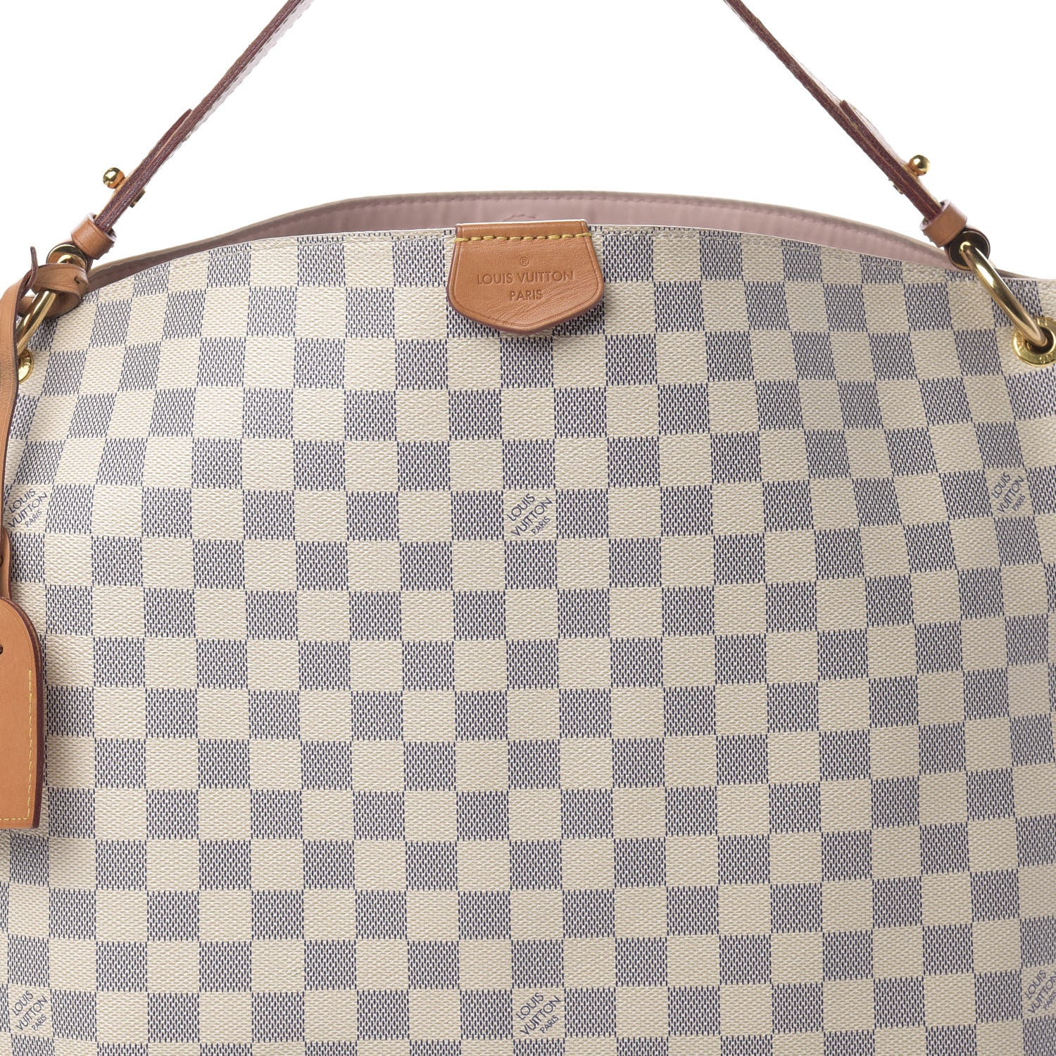 Louis Vuitton Damier Azur Graceful MM Rose Ballerine 9 of 20