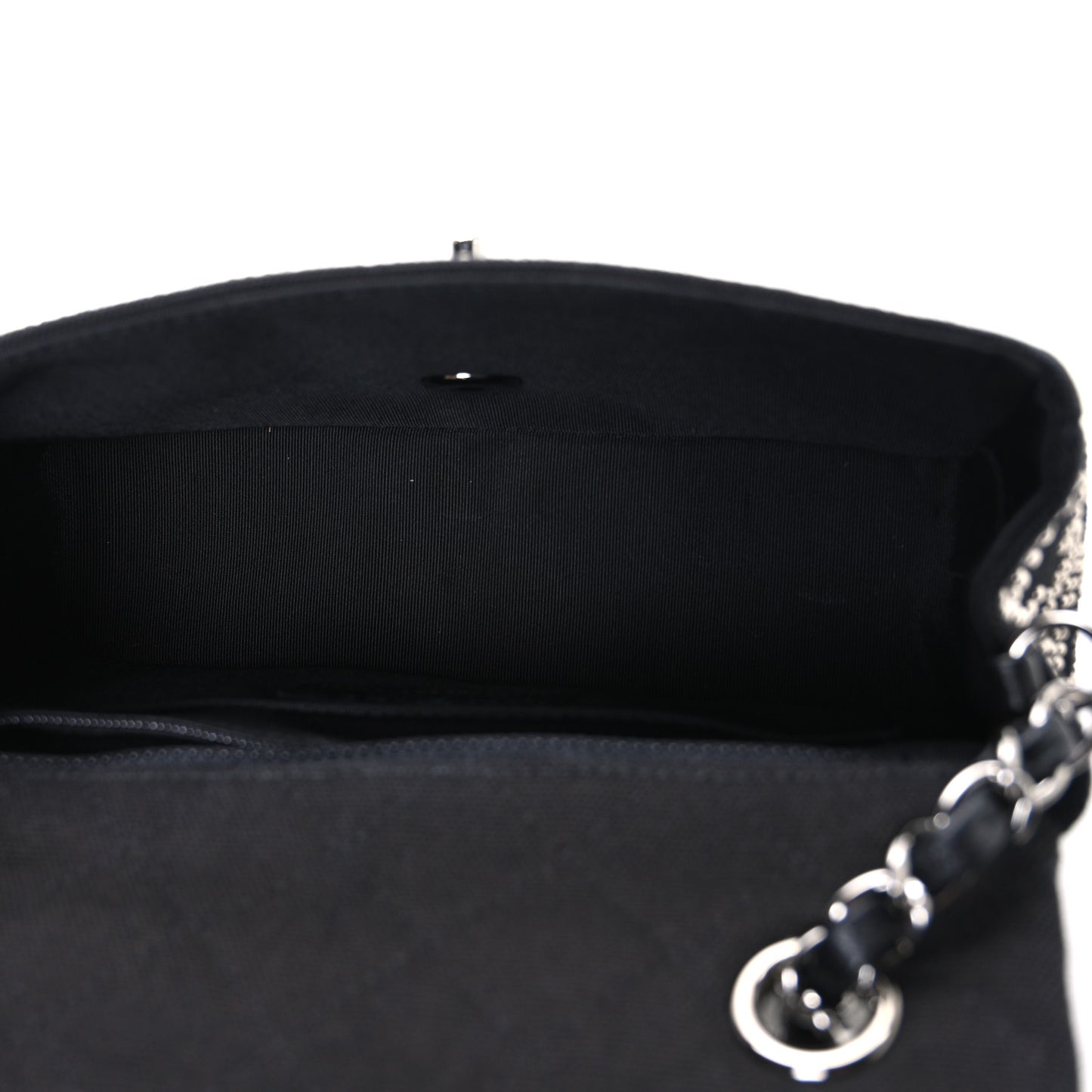 Canvas Studded Mini Rectangular Flap Black