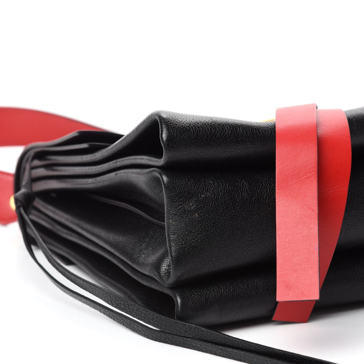 Valentino Garavani Smooth Calfskin Medium Vring Shoulder Bag Rouge Pur Cerise Black 7 of 11
