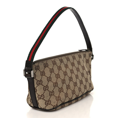 Gucci Monogram Web Boat Pochette Brown 3 of 10