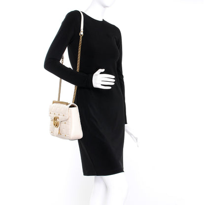 Gucci Calfskin Matelasse Studded Medium GG Marmont Shoulder Bag White 2 of 8