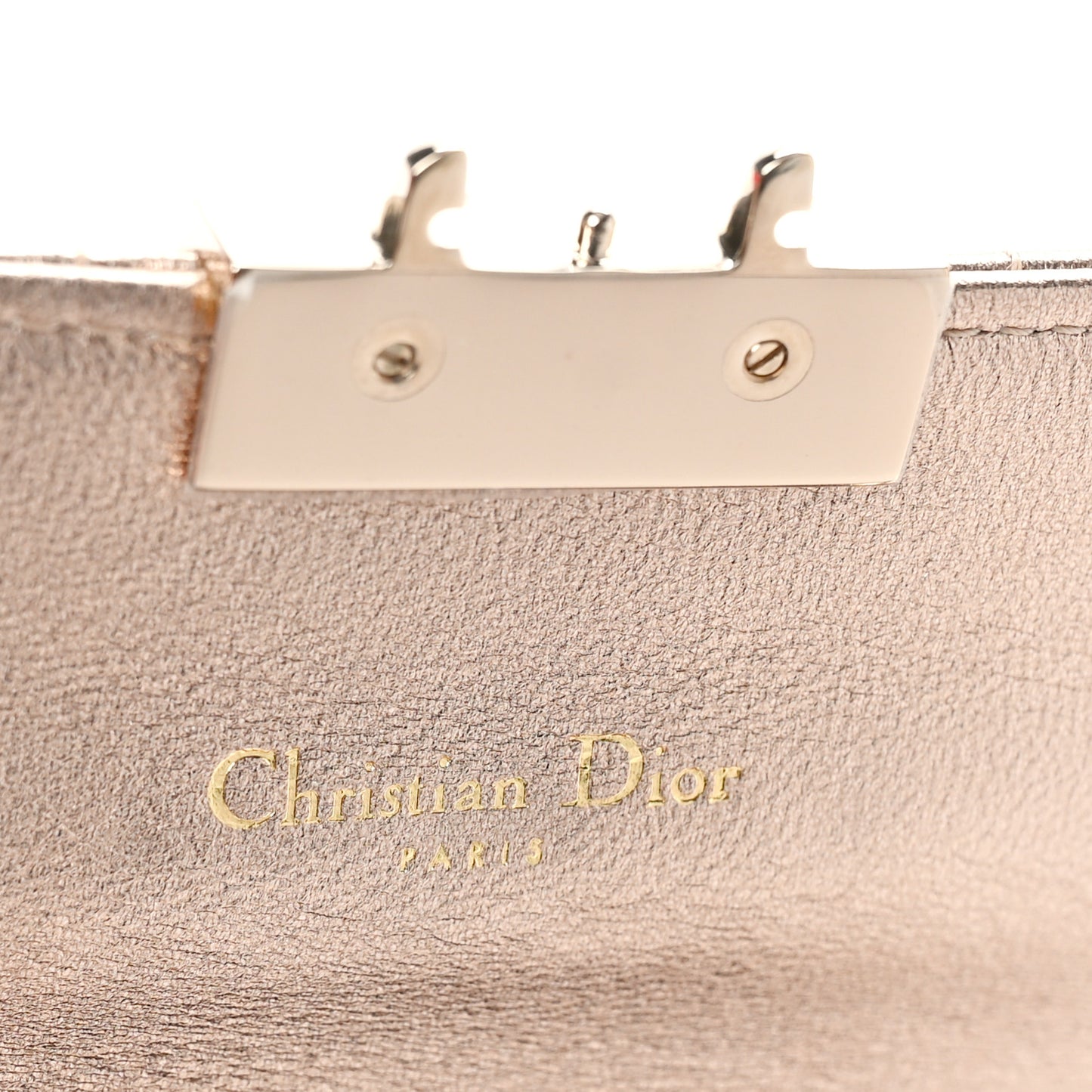 Metallic Lambskin Cannage Miss Dior Promenade Pouch Gold