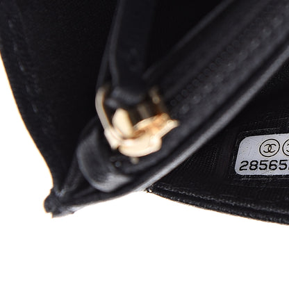 Chanel Caviar Sheepskin Chevron Quilted Vintage Mademoiselle Wallet On Chain WOC Black 8 of 11