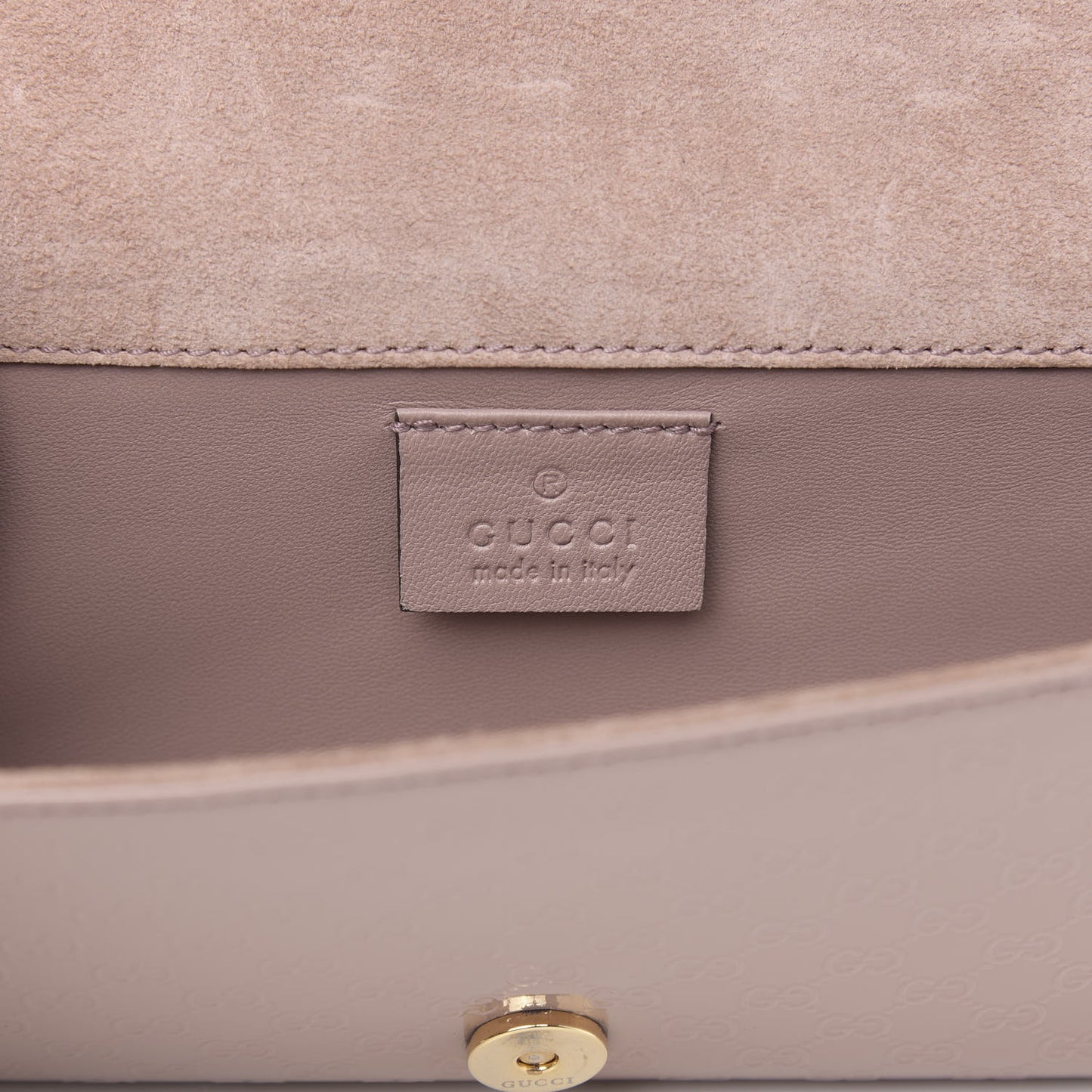 Patent Microguccissima Small Broadway Clutch Dark Cipria