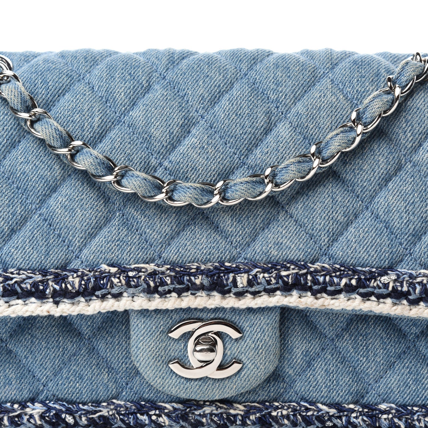 Chanel Denim Braided Medium Flap Bag Light Blue 11 of 11
