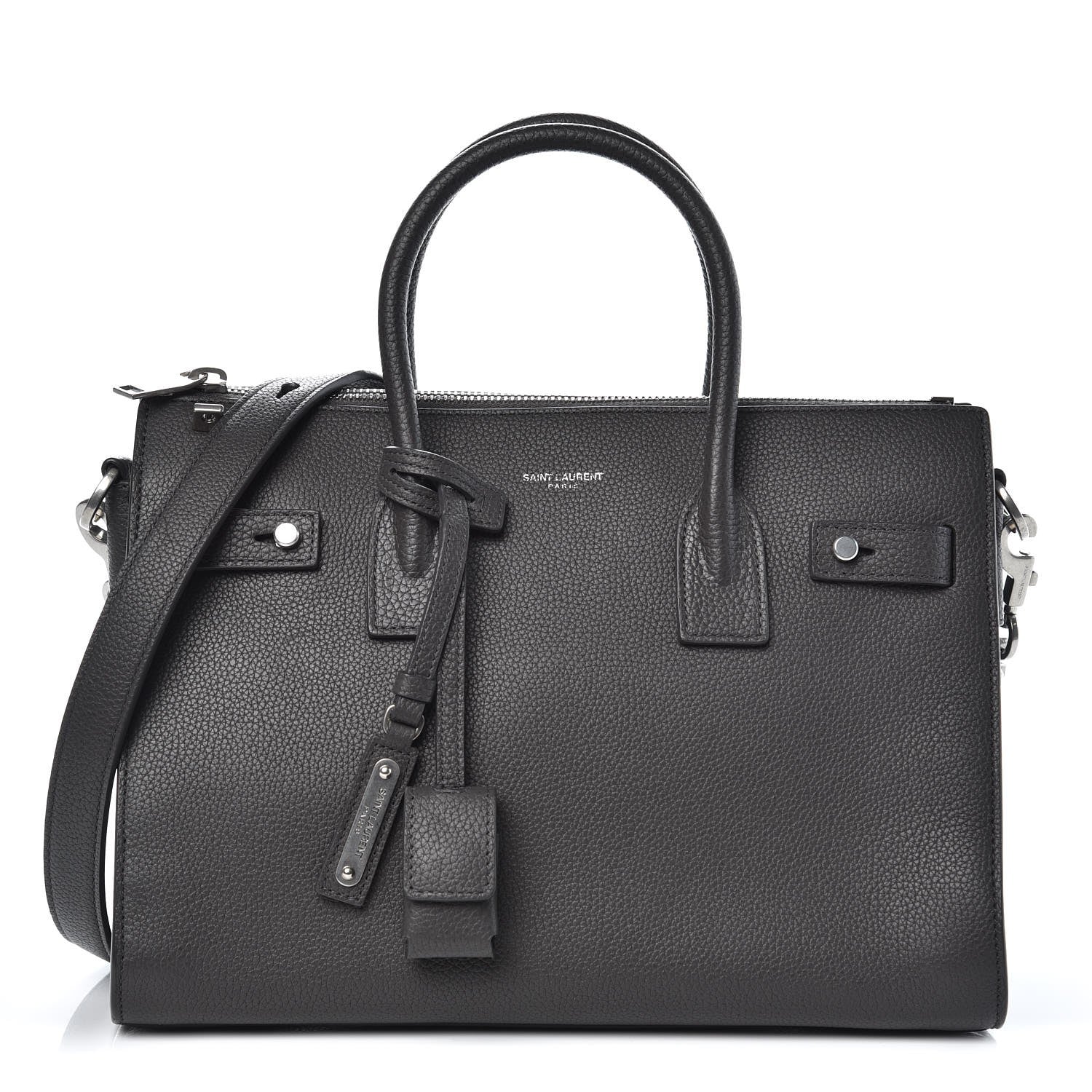 Saint Laurent Grained Calfskin Baby Supple Sac De Jour Asphalt 1 of 10