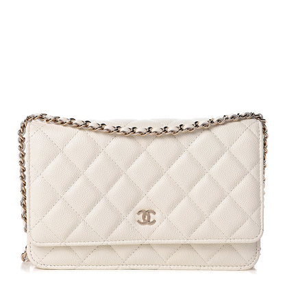 Chanel Caviar Quilted Wallet On Chain WOC White 1 of 14