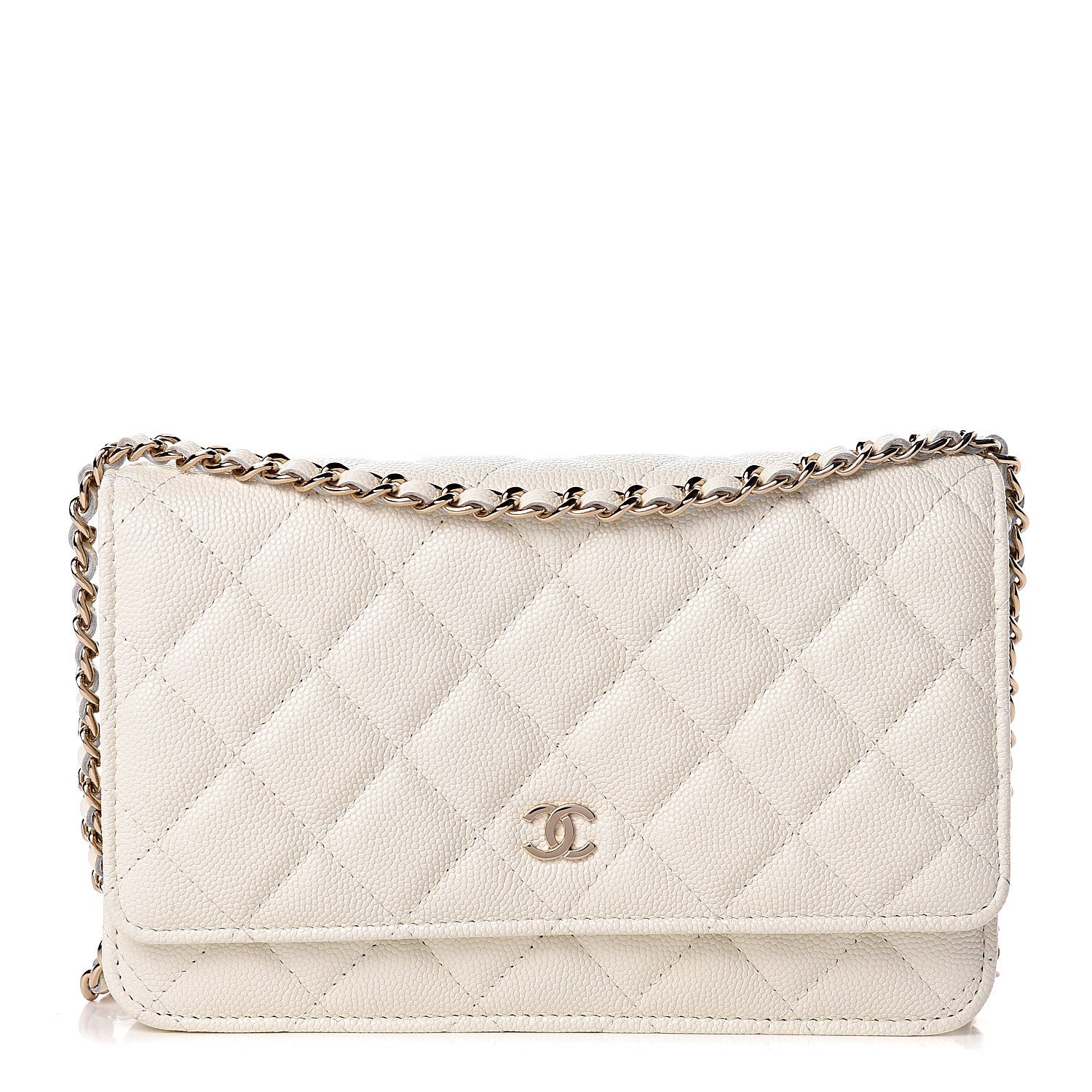 Chanel Caviar Quilted Wallet On Chain WOC White 1 of 14