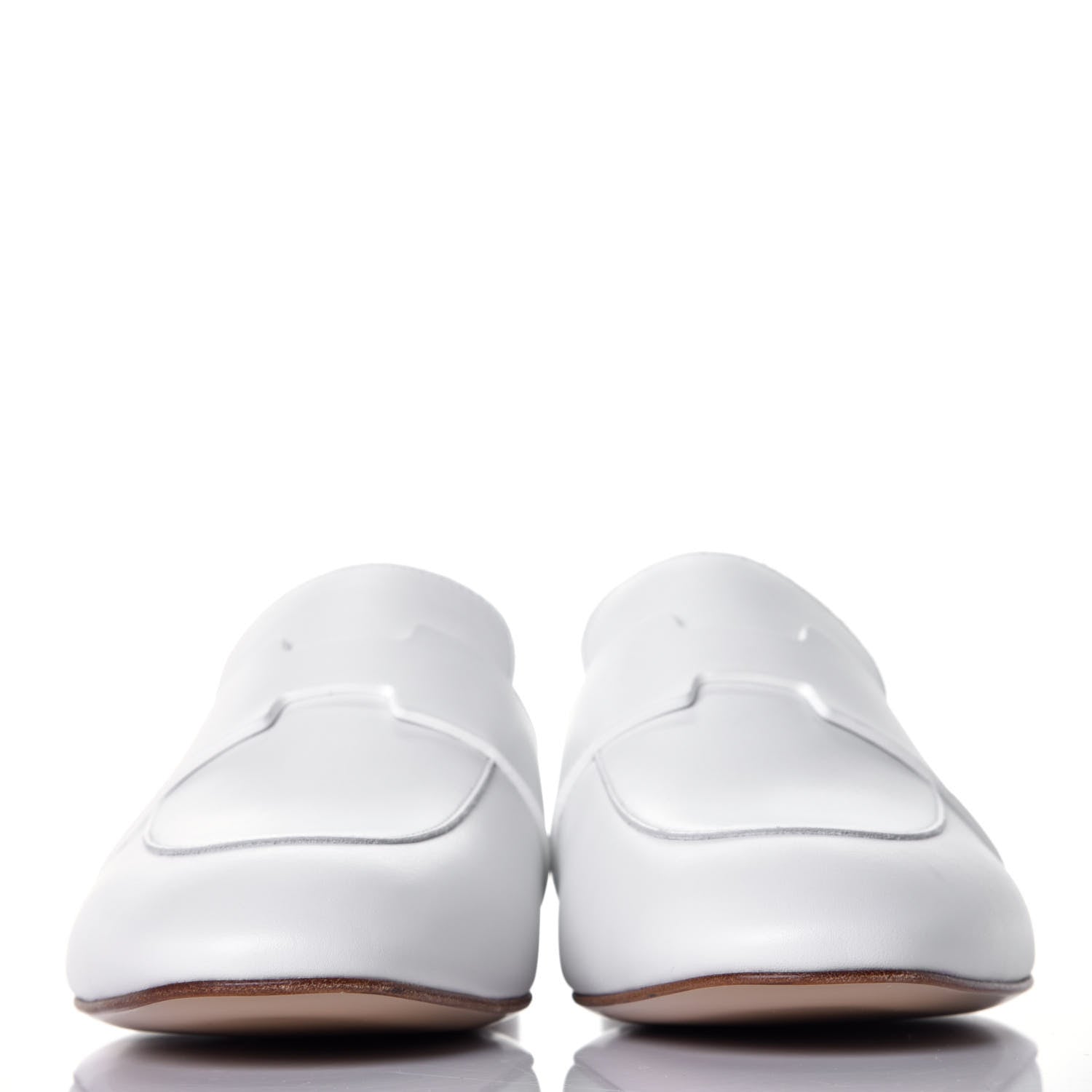 Hermes Supple Calfskin Catena Mules 37.5 White 2 of 9