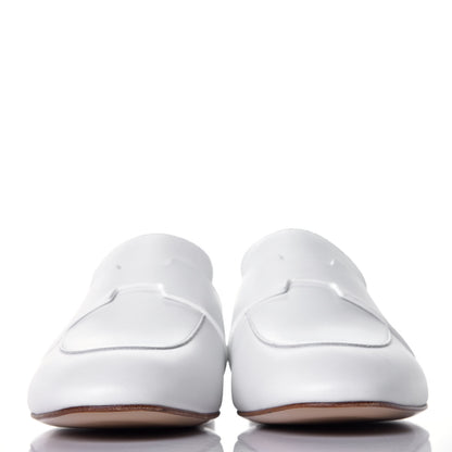 Hermes Supple Calfskin Catena Mules 37.5 White 2 of 9