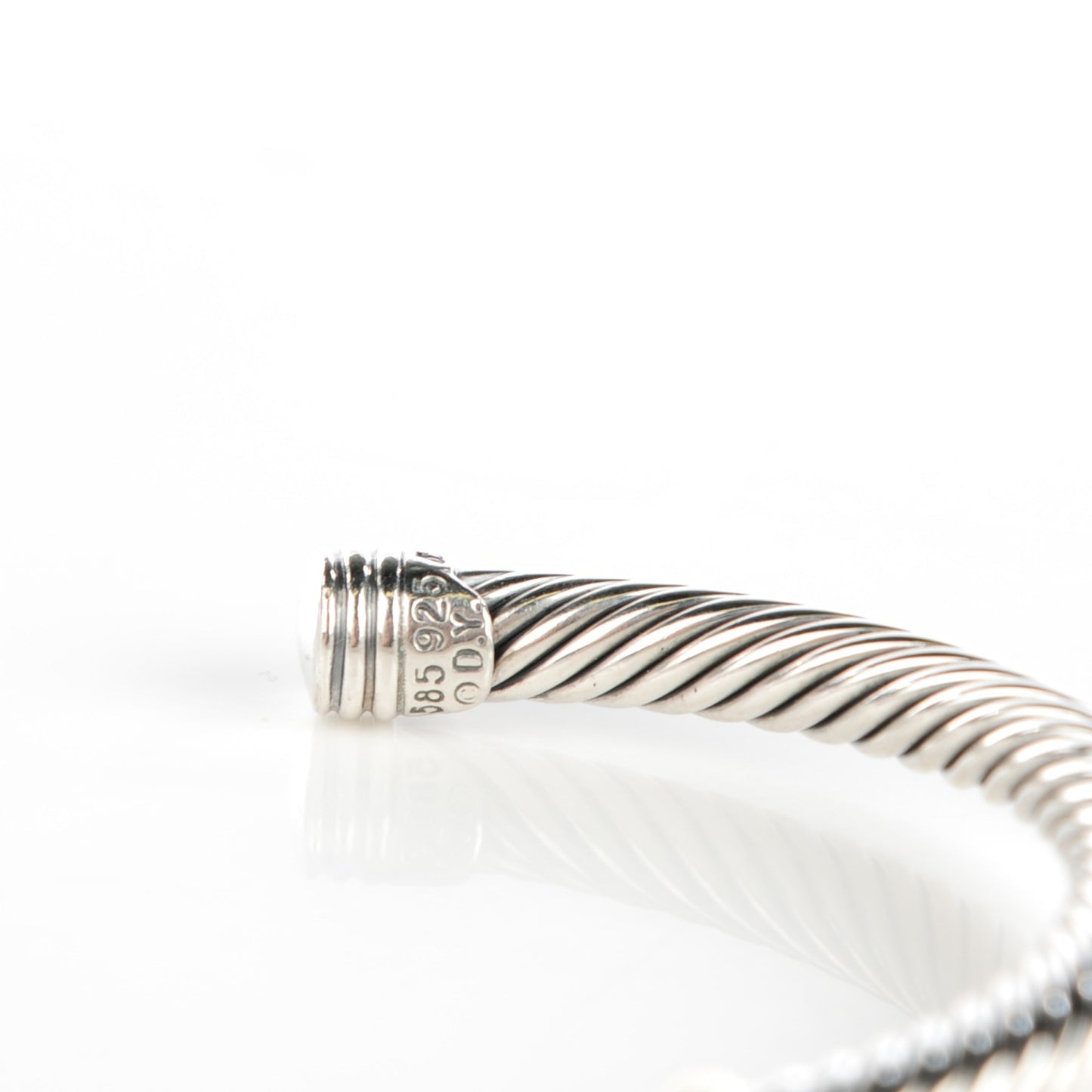 Sterling Silver 14K Yellow Gold 5mm X Station Cable Bracelet