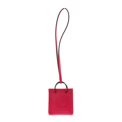 Hermes Milo Lambskin Swift Shopping Bag Charm Rose Mexico 1 of 5