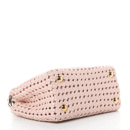 Fendi Nappa Woven Mini Peekaboo Iconic Satchel Rosa Confetto 5 of 12
