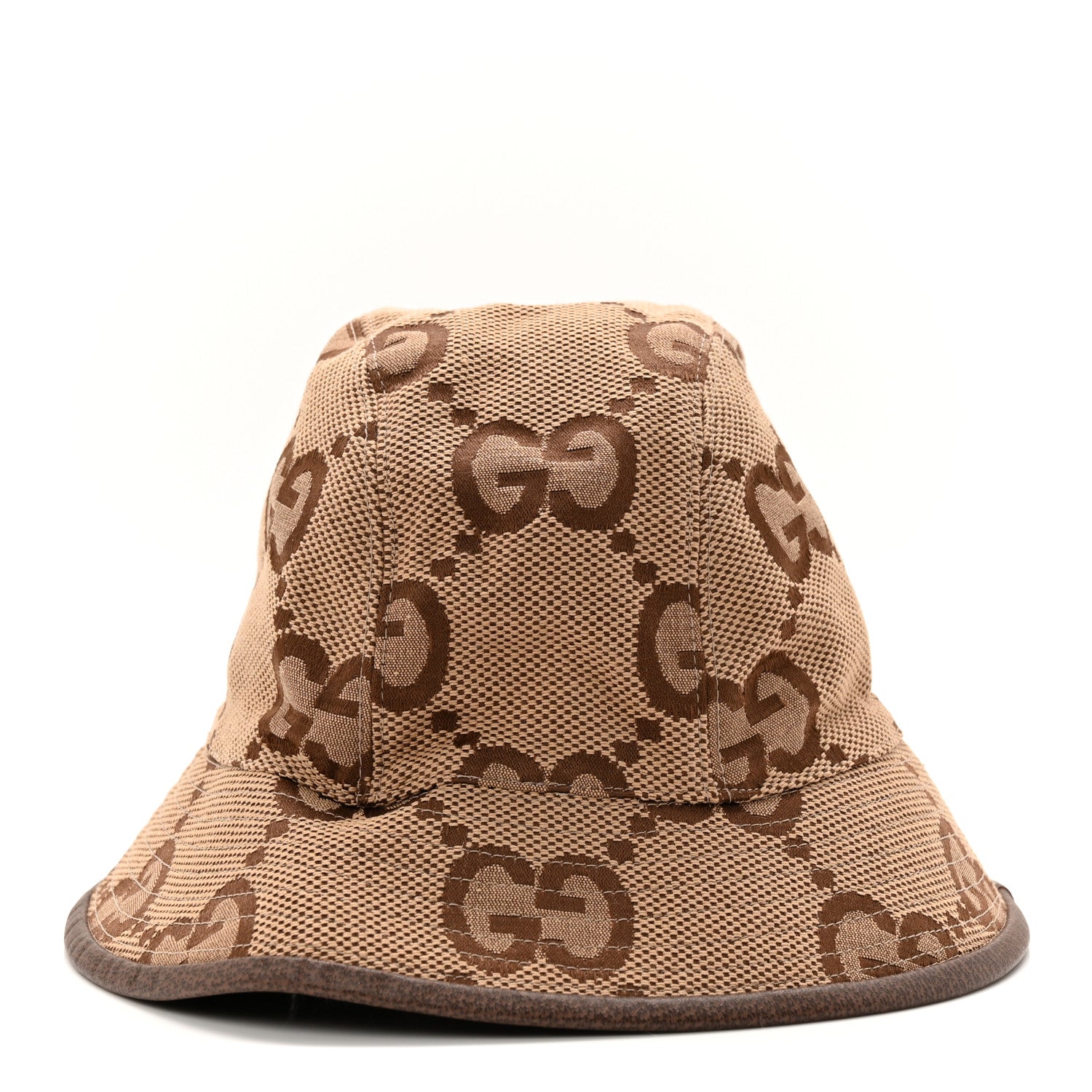 Gucci Monogram Jumbo GG Bucket Hat S Camel Ebony New Acero 6 of 10