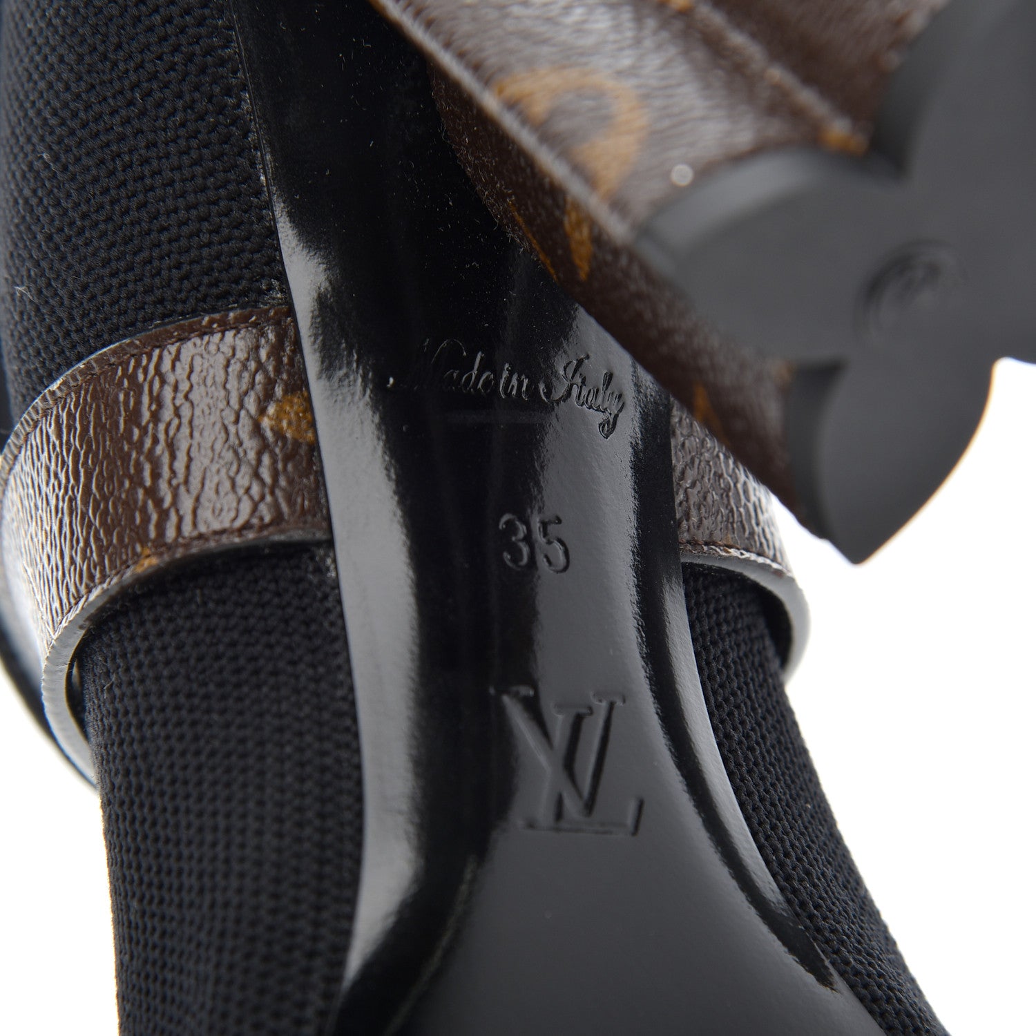 Louis Vuitton Monogram Stretch Fabric Silhouette Ankle Boots 35 Black 8 of 13