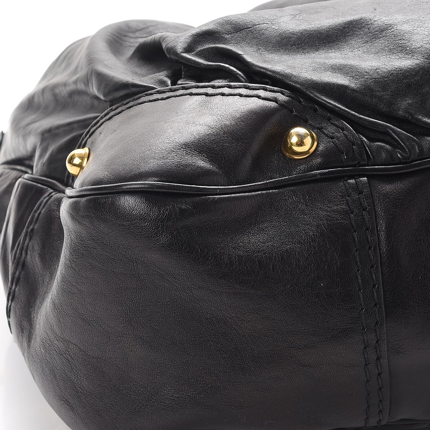 Calfskin Large Jockey Hobo Black