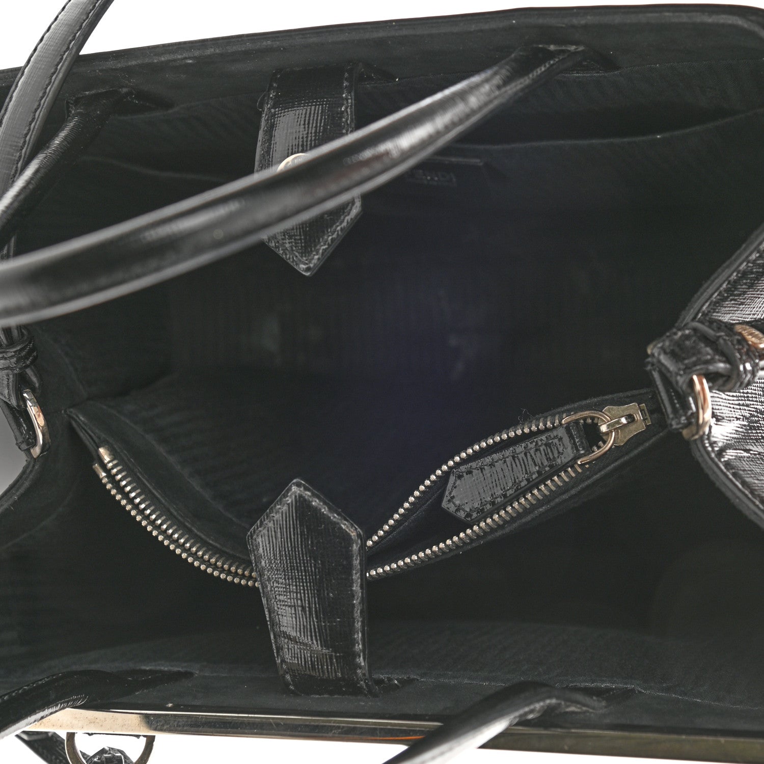 Fendi Patent Vitello Elite Regular 2Jours Tote Black 3 of 10