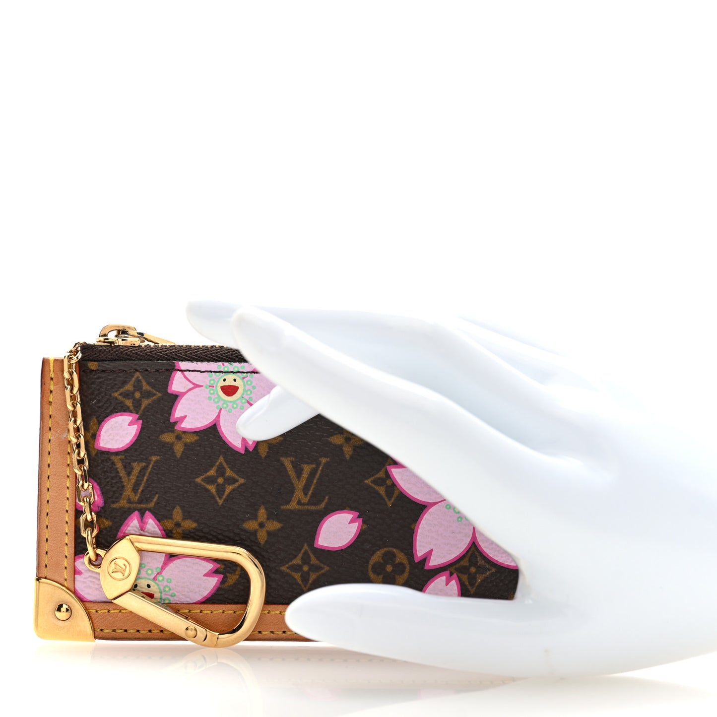 Monogram Cherry Blossom Key Pouch Brown