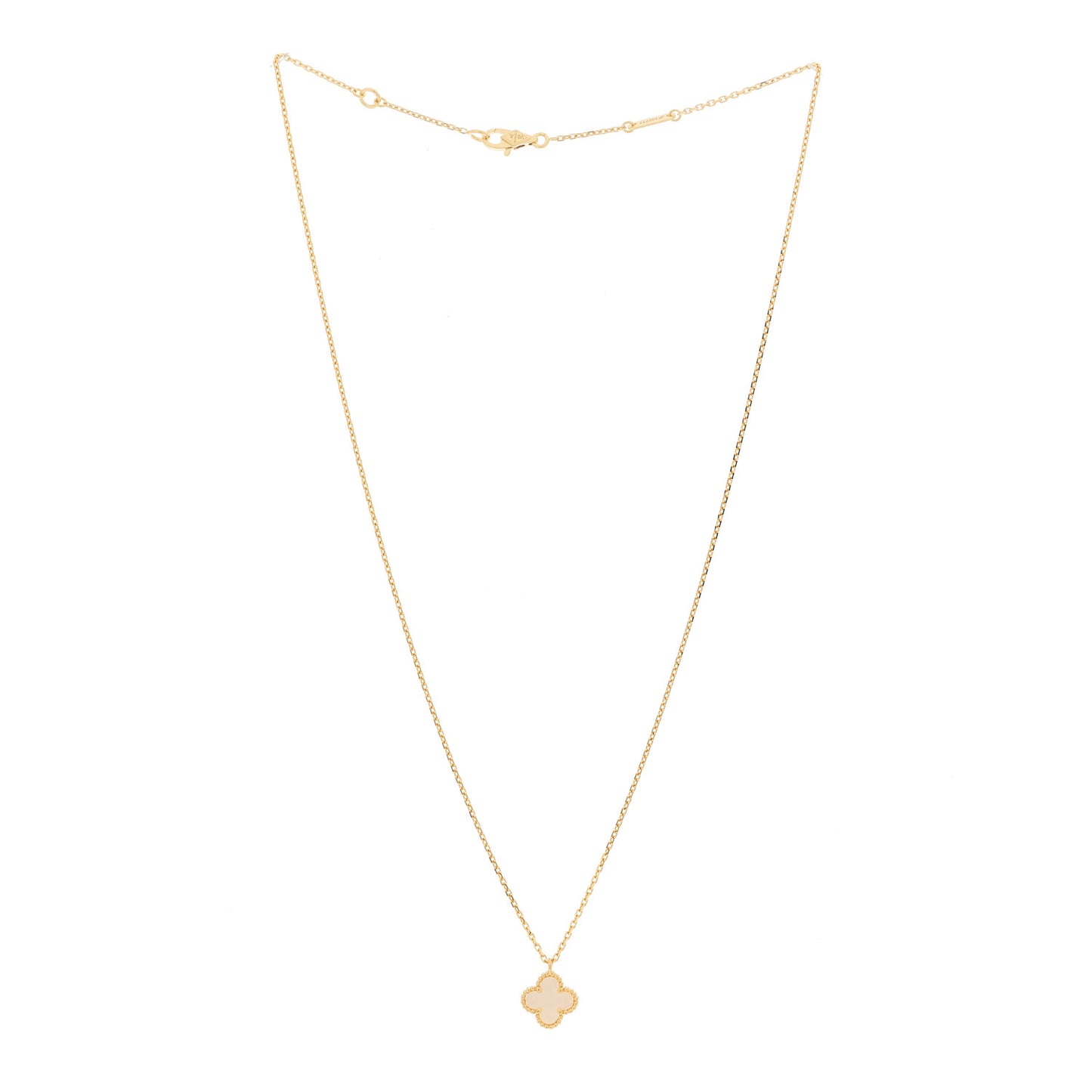 18K Yellow Gold Mother of Pearl Sweet Alhambra Pendant Necklace