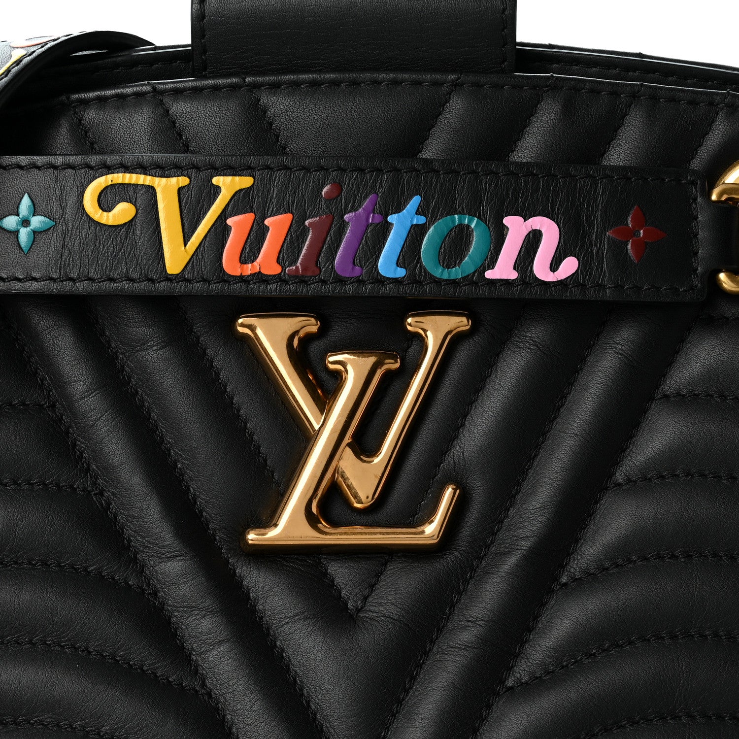 Louis Vuitton Calfskin New Wave Chain Tote Black 5 of 8