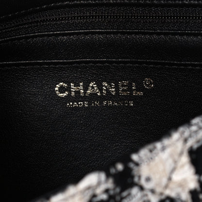Chanel Tweed Quilted Mini Rectangular Flap Black Ecru White 6 of 16