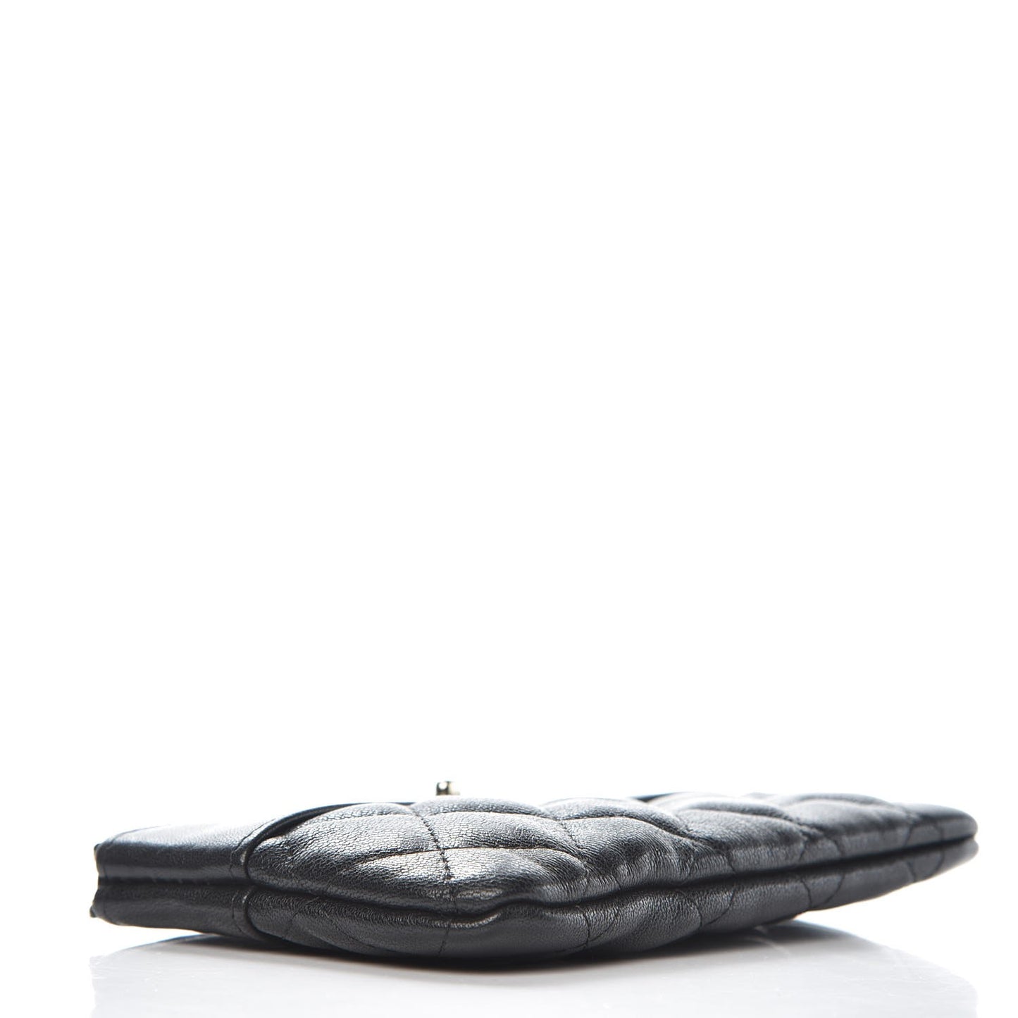 Sheepskin Quilted Small Vintage Mademoiselle Cosmetic Case Black