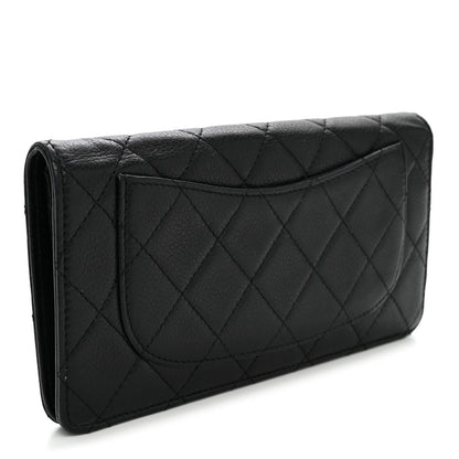 Chanel Caviar Quilted Yen Wallet Black 2 of 9