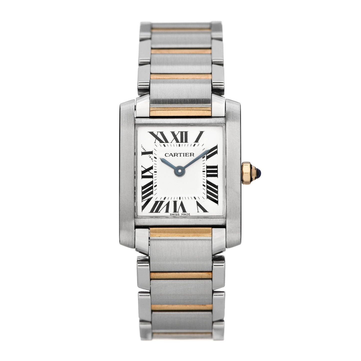 Stainless Steel 18K Yellow Gold 20mm Tank Francaise Quartz Watch