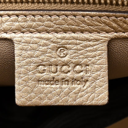 Gucci Metallic Snakeskin Medium 1973 Top Handle Satchel Gold 6 of 14
