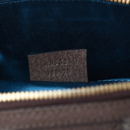 Gucci GG Supreme Monogram Textured Dollar Calfskin Web Small Ophidia Dome Shoulder Bag Beige Ebony New Acero 6 of 9