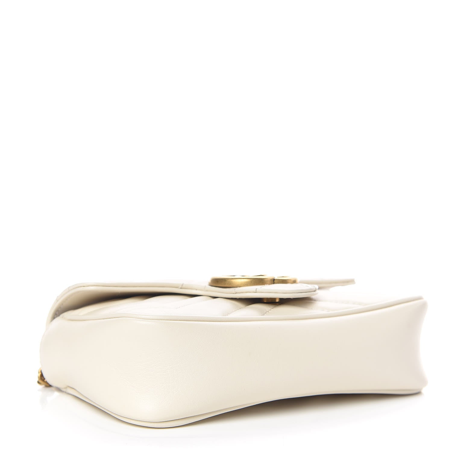Gucci Calfskin Matelasse Super Mini GG Marmont Shoulder Bag White 4 of 9