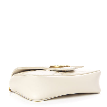 Gucci Calfskin Matelasse Super Mini GG Marmont Shoulder Bag White 4 of 9