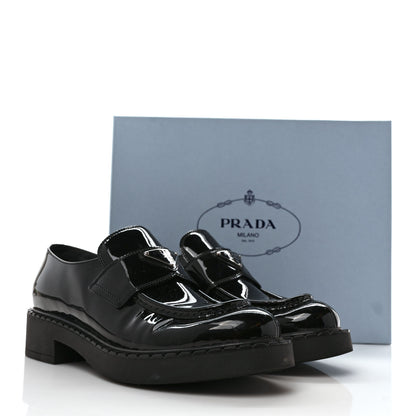 Prada Vernice Triangle 50mm Loafers 39.5 Black 9 of 9