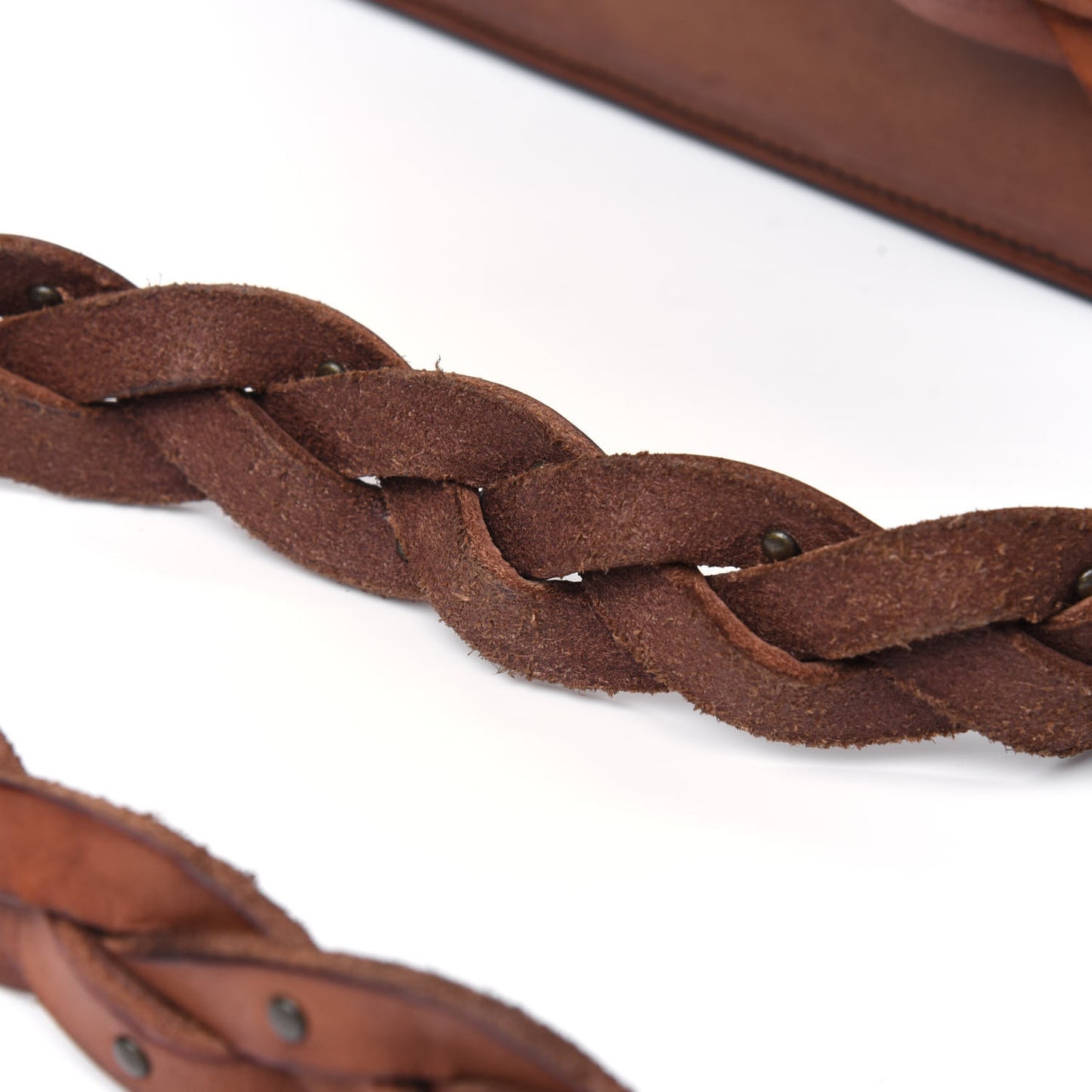 Calfskin Medium Monogram Sunset Shoulder Bag With Braided Strap Natural Brown