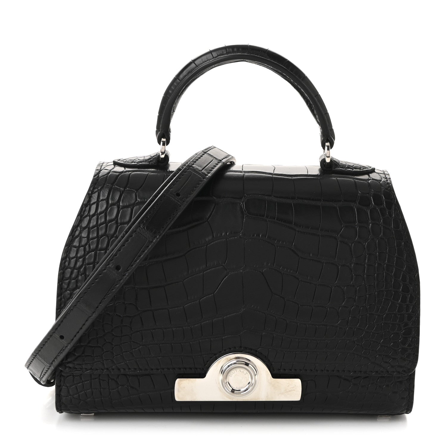Moynat Matte Crocodile Rejane BB Black 1 of 9