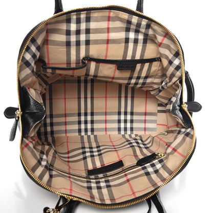 Burberry London Grainy Calfskin Medium Greenwood Bowling Bag Black 5 of 9