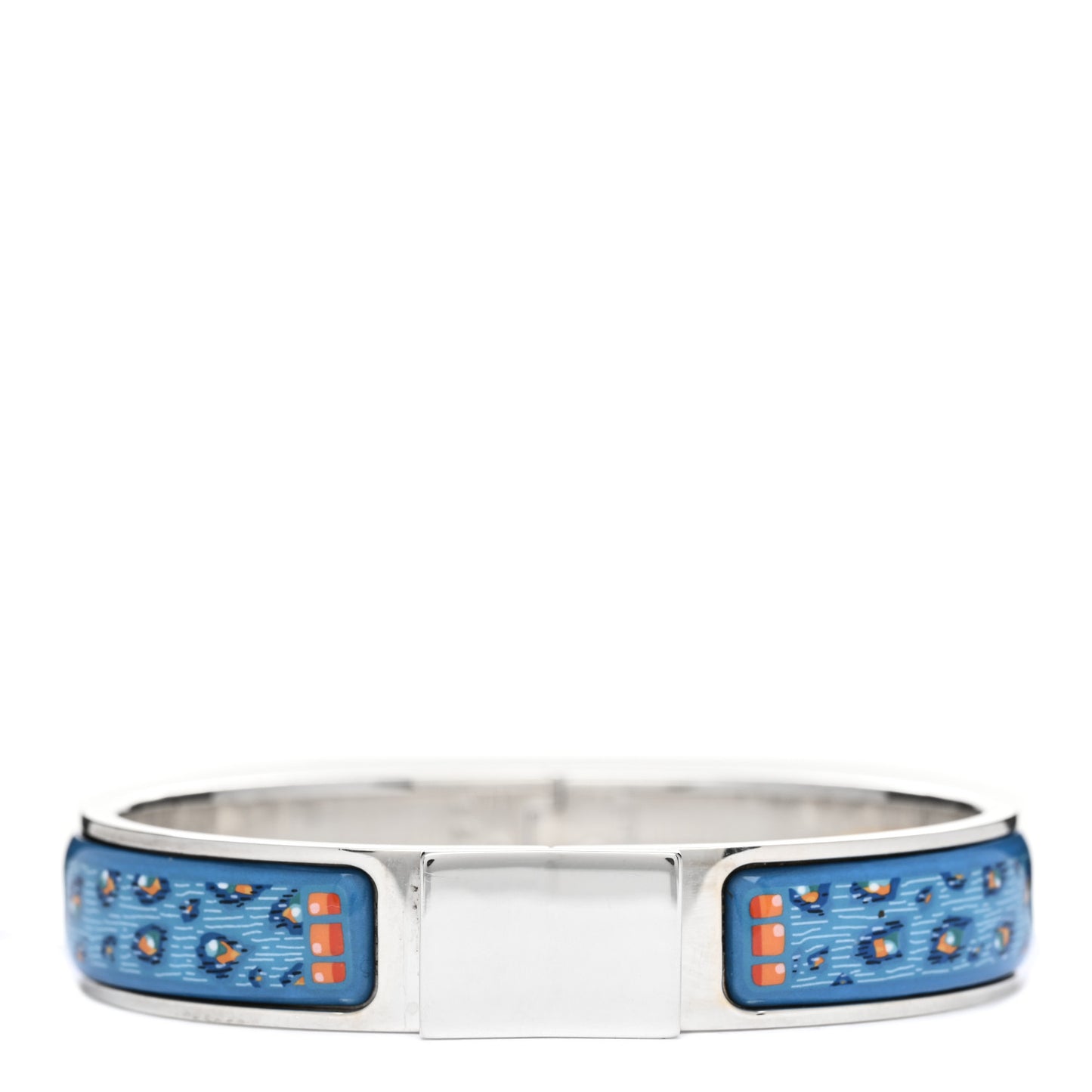 Sterling Silver Enamel Narrow Loquet Bracelet Blue
