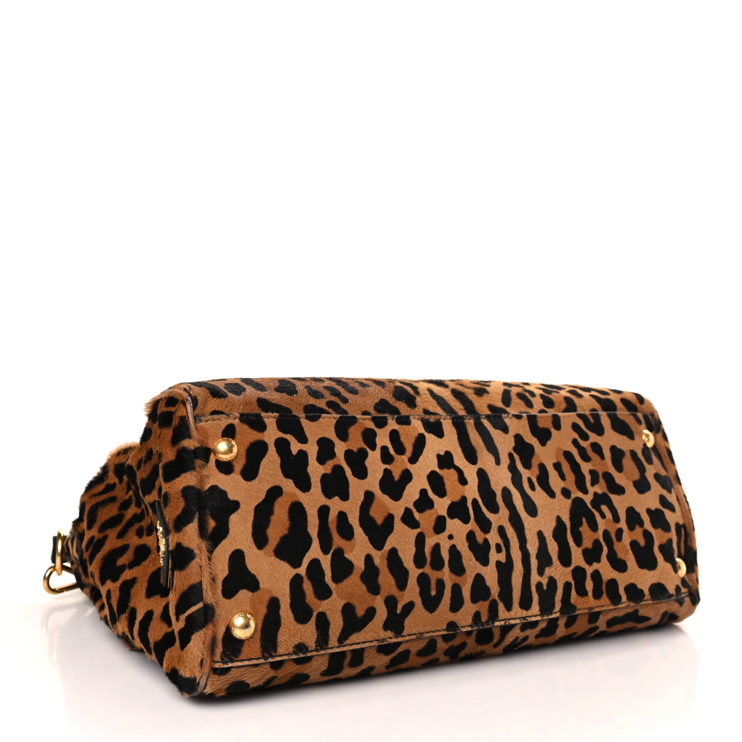 Prada Cavallino Leopard Print Tote Sabbia Moro 4 of 9