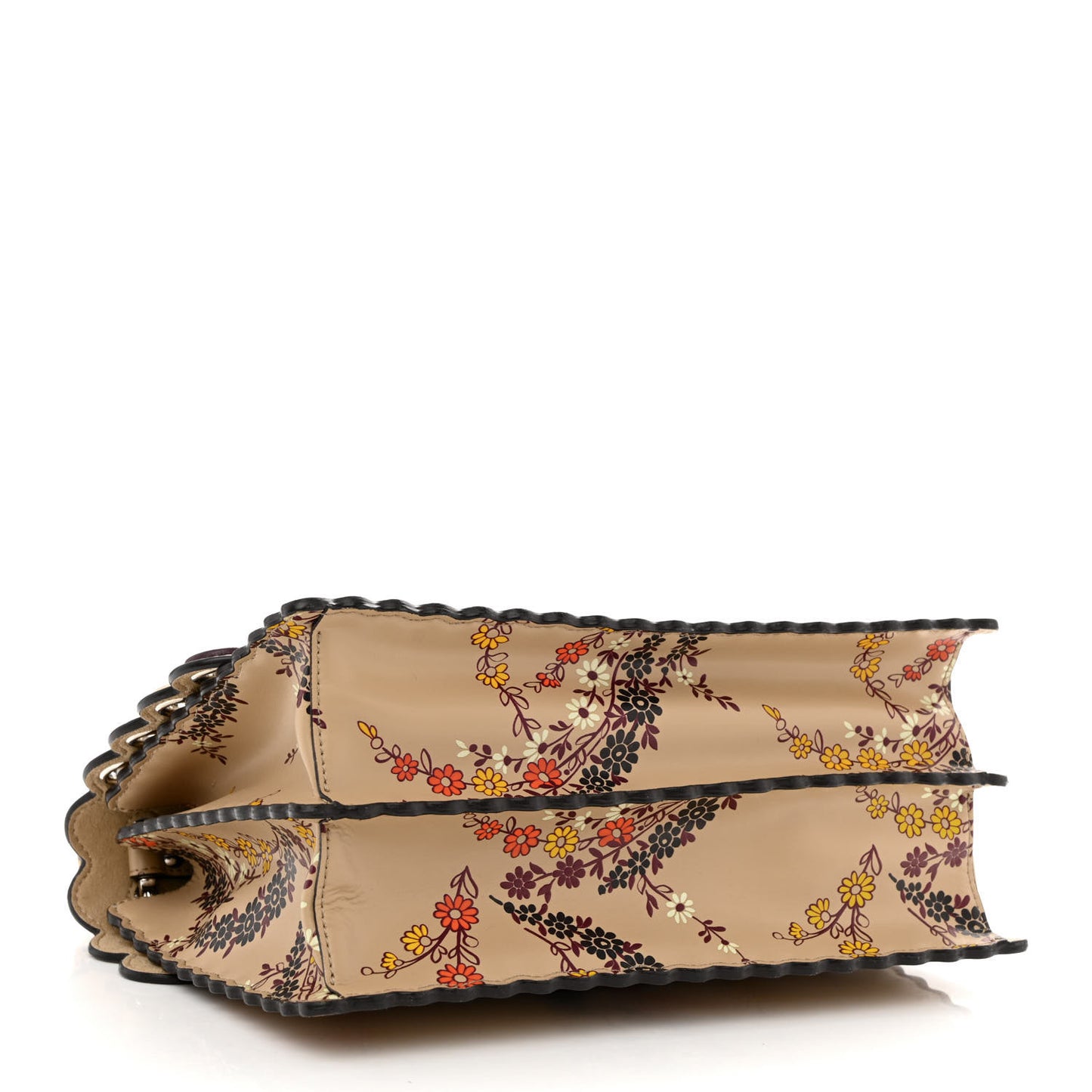 Calfskin Japanese Blossom Scalloped Studded Kan I Shoulder Bag