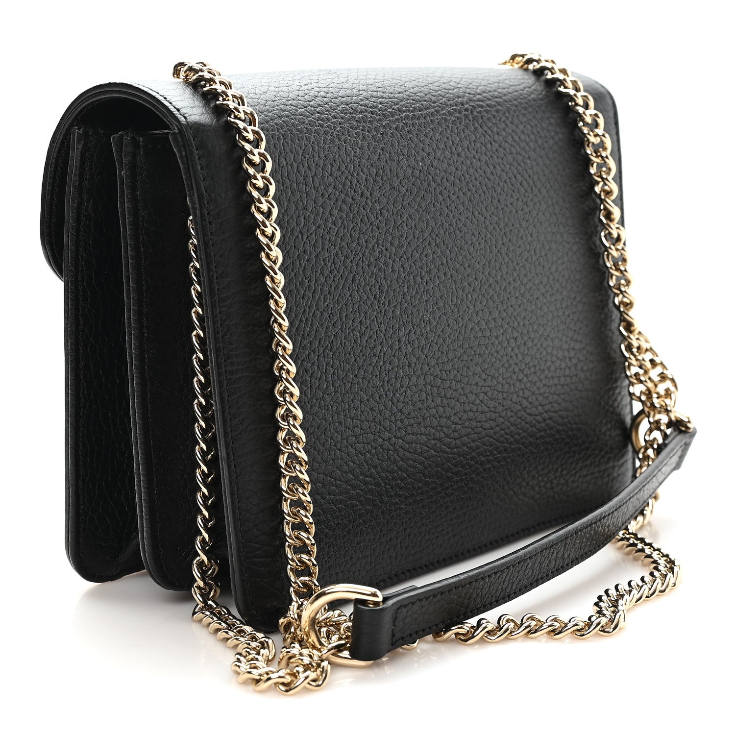 Gucci Dollar Calfskin Small Interlocking G Shoulder Bag Black Black 3 of 11