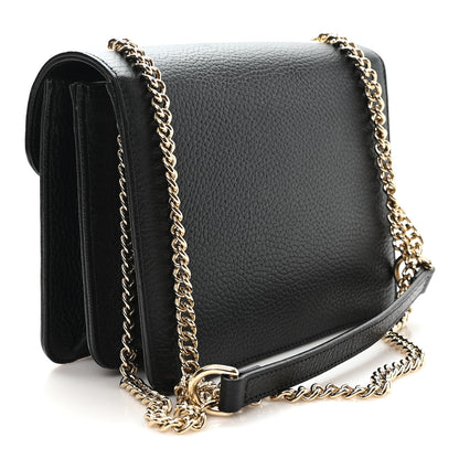 Gucci Dollar Calfskin Small Interlocking G Shoulder Bag Black Black 3 of 11