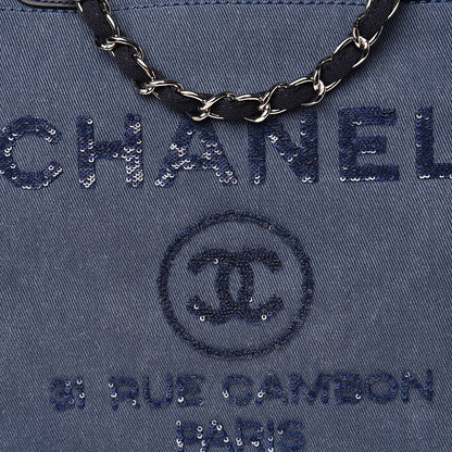 Chanel Canvas Sequin Large Deauville Tote Navy 11 of 11