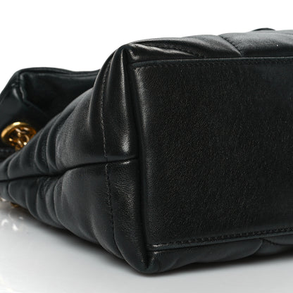 Saint Laurent Lambskin Quilted Small Loulou Puffer Monogram Chain Satchel Black 9 of 11