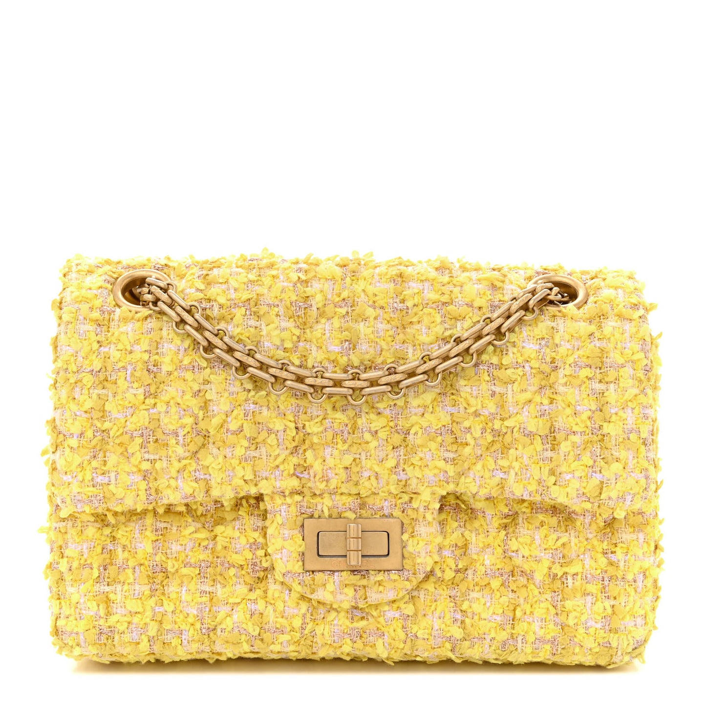 Tweed Quilted 2.55 Reissue Mini Flap Yellow