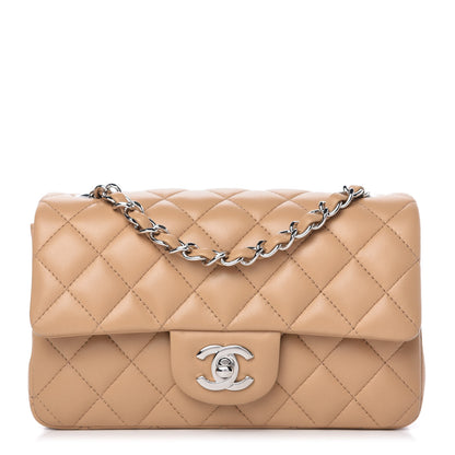 Chanel Lambskin Quilted Mini Rectangular Flap Beige 1 of 11